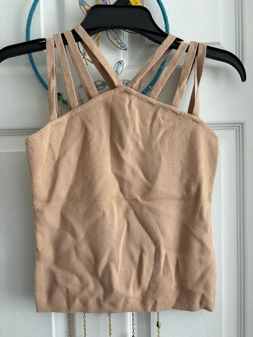 Women's Multi-Strap Beige Camisole Top
